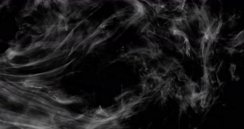 Smoke background. White smoke floating through space against black background Stock Footage 114842635