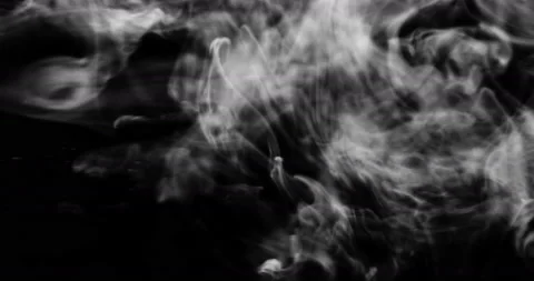 Smoke background. White smoke floating through space against black background Stock Footage 115773372