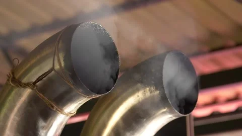 Smoke from the barbeque chimney Stock Footage 143381292
