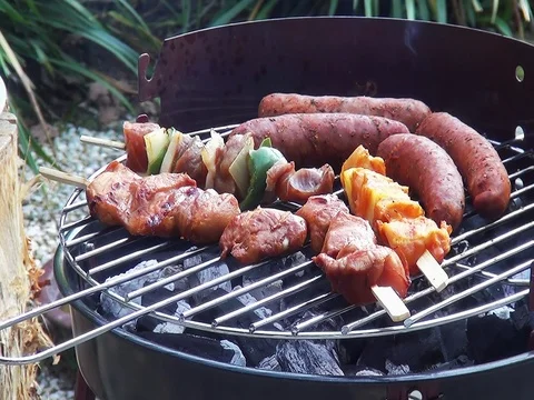 Smoke from BBQ Stock Footage 84719958