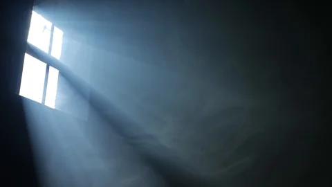 Smoke in the beam. The light falls from the window. Loopable  9 Video stock 128485556