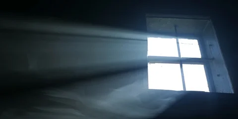 Smoke beam. The light falls from the window. Timelapse 1 Stock Footage 128487066
