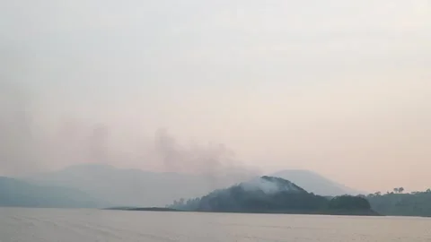 Smoke from the beautiful mountain Video stock 274083967