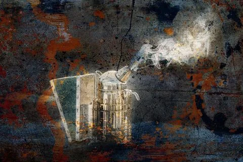 Smoke beekeeper for processing bees by smoke. Old photo effect. Fotos de archivo