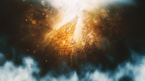 Smoke beekeeper for processing bees by smoke. Light effect. Foto stock