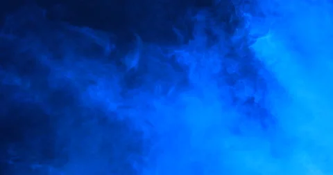 Smoke on black background in blue light Stock Footage 171402841