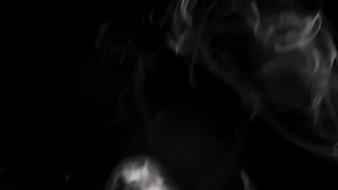 Smoke on black background closeup Stock Footage 148476989
