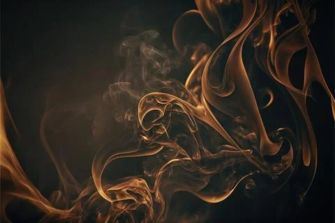 Smoke with black background, cloud, Made by AI,Artificial intelligence Stock Illustration