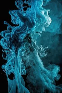 Smoke with black background, cloud, Made by AI,Artificial intelligence Stock Illustration