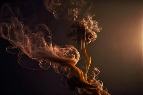 Smoke with black background, cloud, Made by AI,Artificial intelligence Stock Illustration