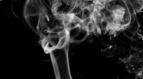 Smoke On Black Background going up Stock Footage 65526042