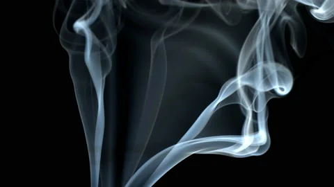 Smoke On Black Background Jet Rises Up. Smoke Dissipates. Video stock 138268849