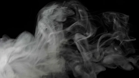 Smoke blowing from right on black background Stock Footage 82261909