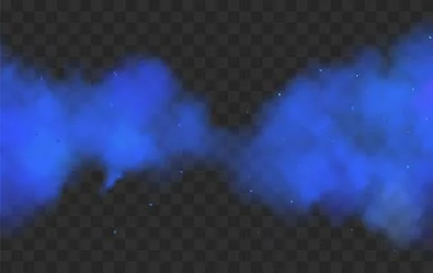 Smoke blue fog background effect. Vector blue steam cloud mist smoke Stock Illustration