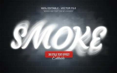 Smoke blur text effect editable Stock Illustration