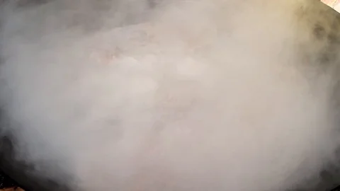 Smoke from a boiling cooking Stock Footage 113345631