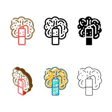 Smoke bomb color icon vector simplified Stock Illustration