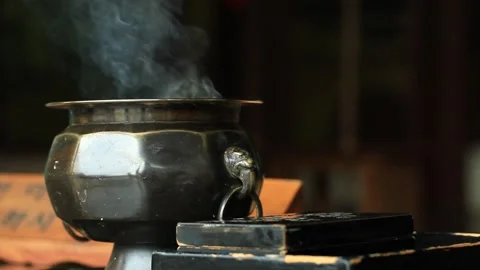 The smoke of candles in a temple Video stock 310156603