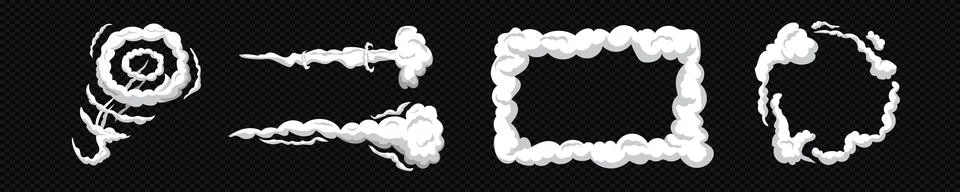 Smoke cartoon vector . Comic smoke puff Stock Illustration