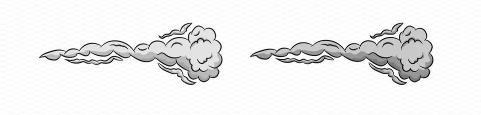Smoke cartoon vector wind puff . Comic smoke puff Stock Illustration
