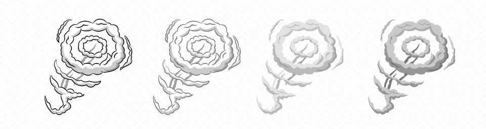 Smoke cartoon vector wind puff . Comic smoke puff Stock Illustration