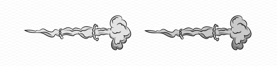 Smoke cartoon vector wind puff . Comic smoke puff Stock Illustration