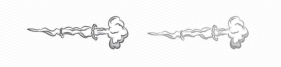 Smoke cartoon vector wind puff . Comic smoke puff Stock Illustration