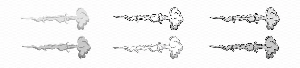 Smoke cartoon vector wind puff . Comic smoke puff イラスト素材