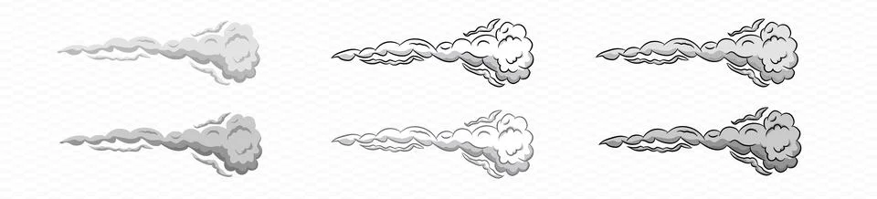 Smoke cartoon vector wind puff . Comic smoke puff Stock Illustration