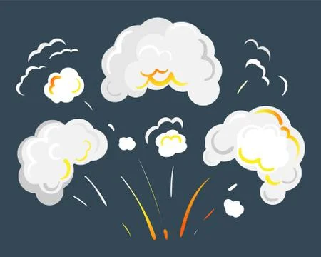 Smoke Caused by Explosion or Burst, Smog Icon Illustrazione stock