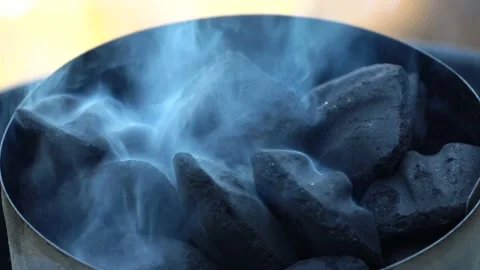 Smoke Charcoal Burning 動画素材 201281379