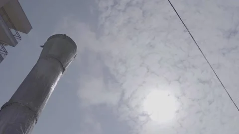 Smoke from the chimney in the citysmoke Stock Footage