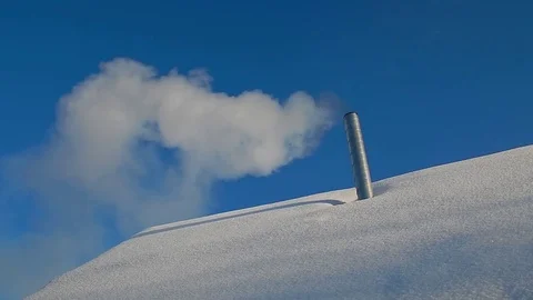 Smoke from the chimney fireplace Stock Footage 70736548