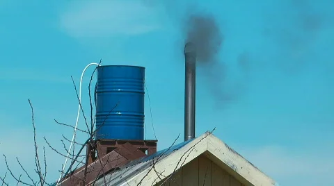 The smoke from the chimney. Stock Footage 710867