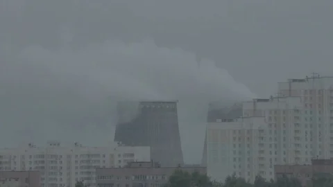 The smoke from the chimney Stock Footage 77094237