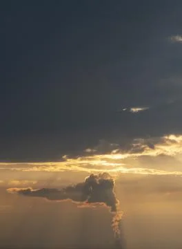 Smoke from the chimney of a nuclear power plant at sunset Stock Photos
