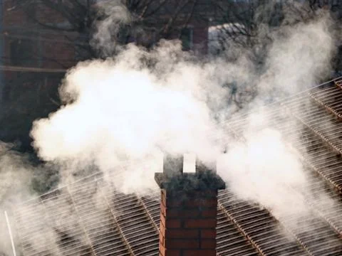 Smoke from the chimney Stock Photos