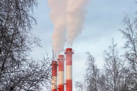 Smoke from the chimney. Stock Photos