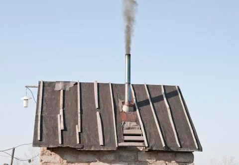 Smoke from the chimney Stock Photos