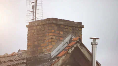 Smoke from the chimney in slow motion Stock Footage 88784851