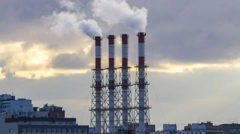 Smoke from chimney time lapse Stock Footage 68643350