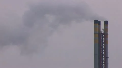 Smoke from chimneys Stock Footage 10796086