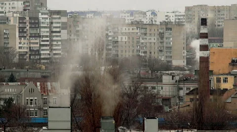 Smoke from the Chimneys Stock Footage 47137970