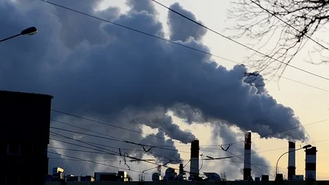 Smoke from chimneys Stock Footage 70519639