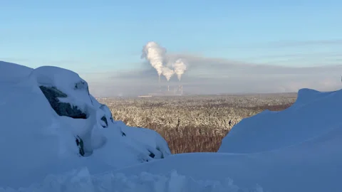 Smoke from the chimneys Stock Footage 167456698