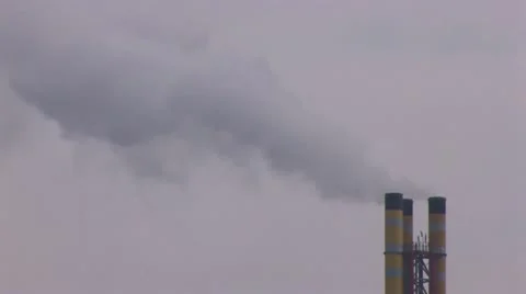 Smoke from chimneys of industry Stock Footage 10796085