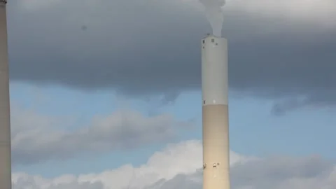 Smoke from the chimneys of the plant Stock Footage 155865136