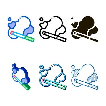 Smoke cigarette icon edition vector outline Stock Illustration