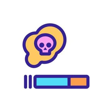 Smoke from cigarette icon vector. Isolated contour symbol illustration Illustrazione stock