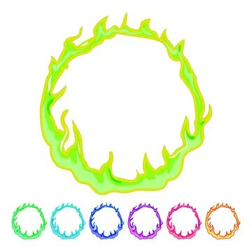 Smoke circle fire cartoon vector graphic Stock Illustration